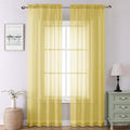 Lecloud Yellow Sheer Curtains 90 Inches Long 2 Panels, Gauzy Light Filtering by Lecloud