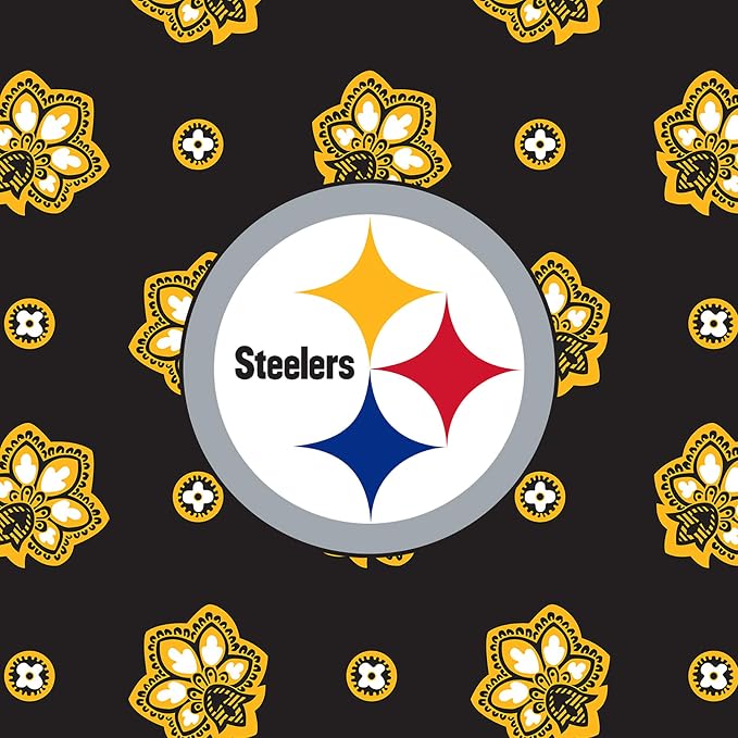 Vera Bradley Women's Fleece NFL Oversized Throw Blanket (Multiple Teams Available), Pittsburghsteelersonblack/Yellowbandana, One Size
