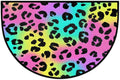 Leopard Half Round Door Mat Semi Circle Rug Half Moon Doormat | Soft Washable Neon Psychedelic Welcome Entrance Mat for Outdoor Indoor Floor Bedroom Bathroom Home Kitchen Festival Decor