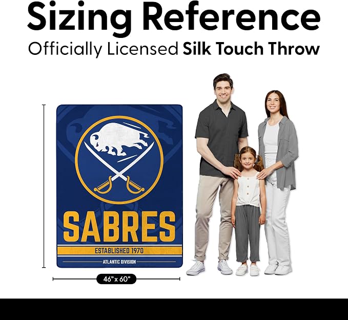 Northwest NHL Buffalo Sabres Break Away Micro Raschel Throw Blanket, 46 x 60 Inches