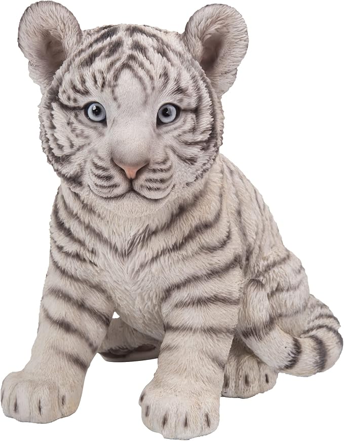 Tocca Hi-Line Gift Sitting White Tiger CUB Statue