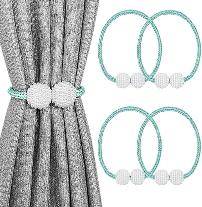 Melaluxe 4 Pack Magnetic Curtain Tiebacks, Decorative Curtain Holdbacks by Melaluxe
