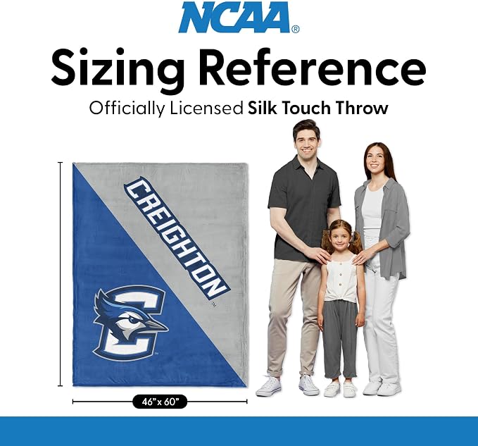 Northwest NCAA Silk Touch Throw Blanket, Ultra Soft Plush Polyester, Lightweight Warm Decorative Fan Gift, 46 x 60 in