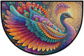 Peacock Half Round Door Mat Semi Circle Rug Half Moon Doormat | Soft Washable Mandala Decorative Welcome Entrance Mat for Outdoor Indoor Floor Bedroom Bathroom Home Kitchen Festival Decor