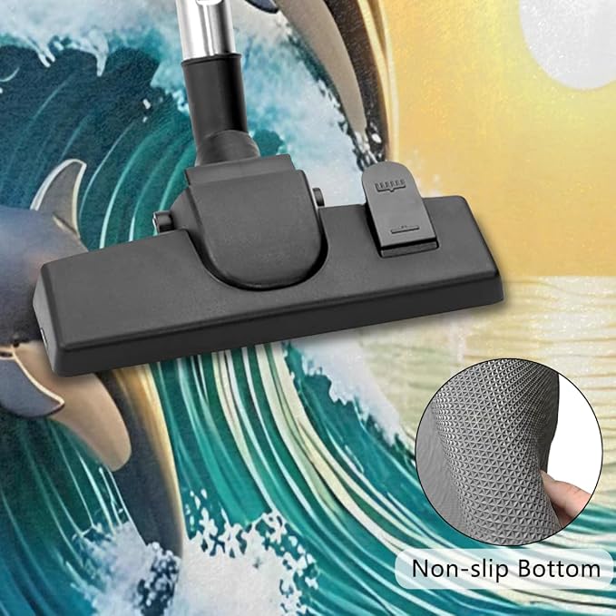 Dolphin Beach Sea Half Round Door Mat Non-Slip Semi Circle Rug Washable Half Moon Floor Rug Absorbent Bathroom Area Rugs for Outdoor Indoor Fireplace Mat Entryway Kitchen Decor Rugs