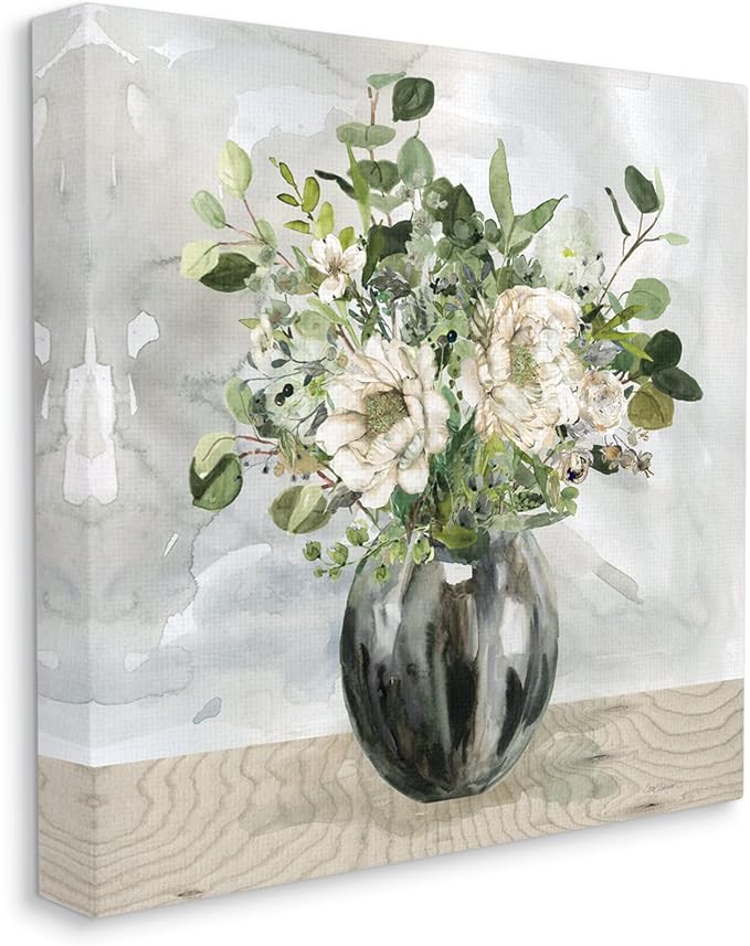 Stupell Industries Mixed Blooms Vase Bouquet, 24 x 24 Inch Canvas Wall Art | Stupell Industries · By Carol Robinson · Ready to hang · Rustic country charm for living room or bedroom · Made in USA