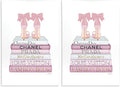 Stupell Industries Fashioner Shoes Bookstack Pink White Watercolor, Design by Artist Amanda Greenwood Wall Art, 10 x 15, Wood Plaque (Pack of 2)