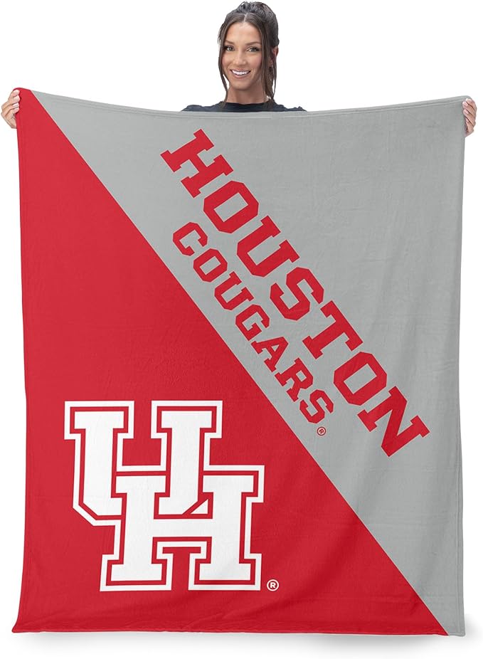 Northwest NCAA Silk Touch Throw Blanket, Ultra Soft Plush Polyester, Lightweight Warm Decorative Fan Gift, 46 x 60 in