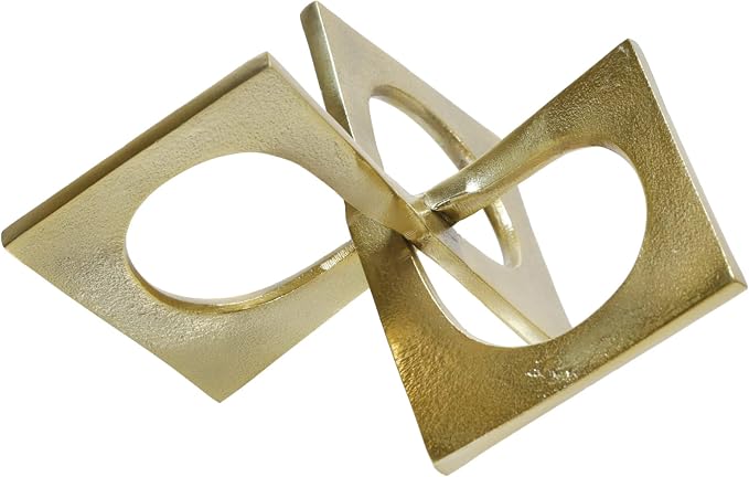 Metal Modern Decorative Accent for Table Top & Shelf – Abstract Coffee Table Decor for Living Room, Indoor Home Decor – Modern Stylish Tabletop Accessories Accent Piece – 6", Gold