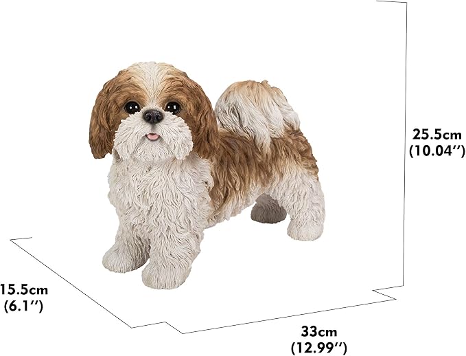 HI-LINE Gift Brown & White Standing Shih TZU