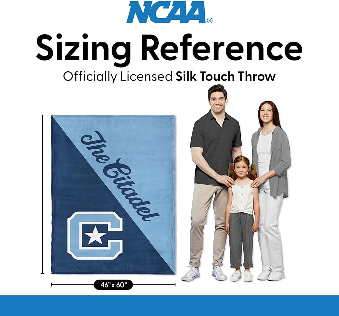 Northwest NCAA Silk Touch Throw Blanket, Ultra Soft Plush Polyester, Lightweight Warm Decorative Fan Gift, 46 x 60 in