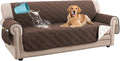 H.VERSAILTEX 100% Waterproof Couch Covers for 3 Cushion Couch Sofa Pet Friendly Modern Sofa Cover with Elastic Straps Thick Soft Furniture Protector (Sofa, Brown/Beige)