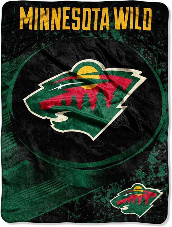 Northwest NHL Minnesota Wild Unisex-Adult Micro Raschel Throw Blanket, 46" x 60", Break Away