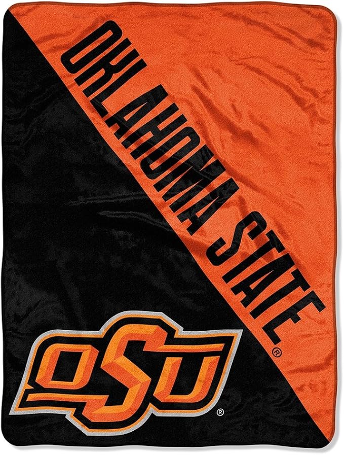 Northwest NCAA Oklahoma State Cowboys Unisex-Adult Micro Raschel Throw Blanket, 46" x 60", Halftone