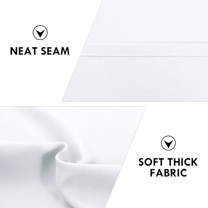 DWCN White Room Darkening Blackout Curtains - Thermal Insulated Privacy Energy Saving Window Curtain Drapes 52 x 54 inch Length, Set of 2 Bedroom Living Room Curtains