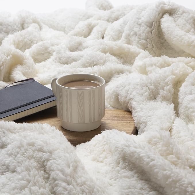 Carstens, Inc. Ultra Premium Super Soft Plush Sherpa Fleece Oversized Throw Blanket 54" x 68", Morning on the Farm