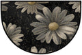 Daisy Half Round Door Mat Semi Circle Rug Half Moon Doormat | Soft Washable Black Elegant Welcome Entrance Mat for Outdoor Indoor Floor Bedroom Bathroom Home Kitchen Festival Decor