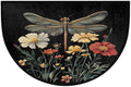Dragonfly Half Round Door Mat Outdoor Doormat Bedroom Entrance Rug A12 | Dragonfly Flower Floral Semi Moon Door Mat Non-Slip Absorbent Kitchen Rug Indoor Welcome Bath Mat 36" X 24"