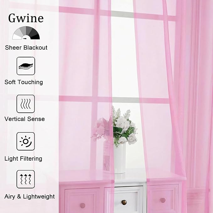 Gwine Sheer Curtains 63 Inch Length - Image 4