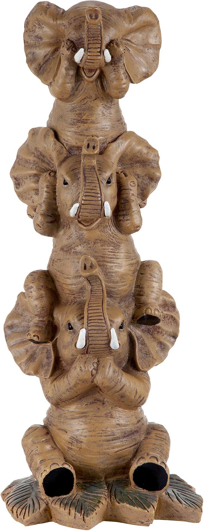Large hear see speak no evil elephants