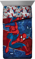 Jay Franco Kids Comforter - Super Soft Reversible Bedding Polyester Microfiber Fill, Multi - Spiderman, Twin