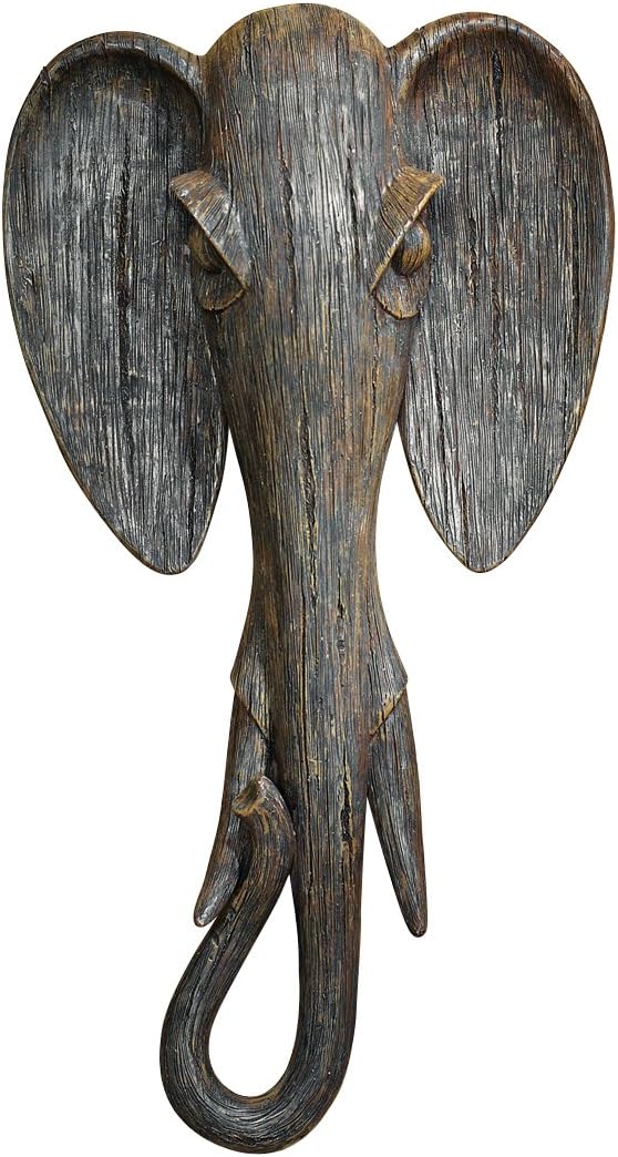 Design Toscano QS91812 Elephant Animal Mask of the Savannah Wall Decor Sculpture, Multicolored