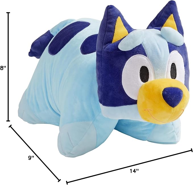 Pillow Pets BBC Studios Bluey, 16" Plush Toy | Soft Plush Pillow Companion, Unfastens into a Cozy Pillow at Night, Machine Washable, BPA and Phthalates Free