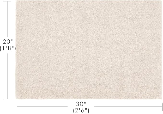 Madison Park Marshmallow Super Soft & Absorbent Bath Rug, 20 x 30, Natural