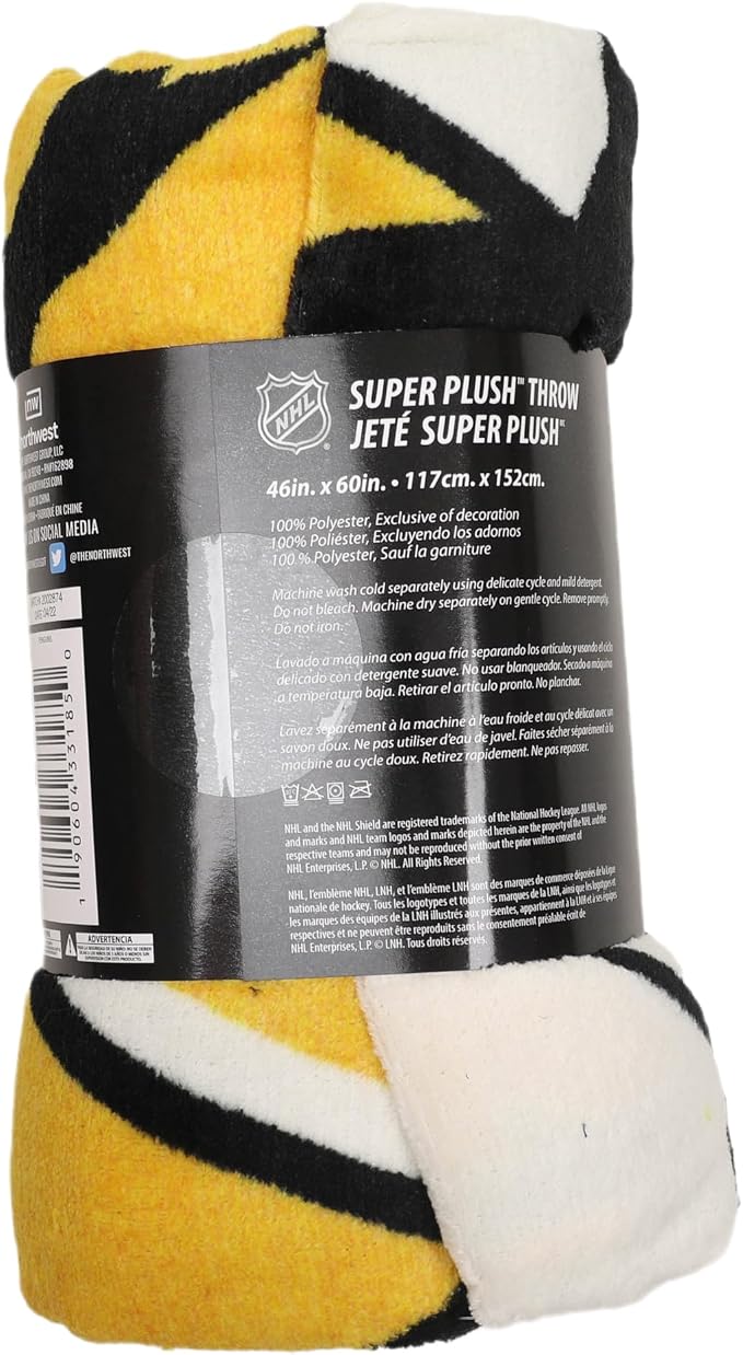 Northwest NHL Pittsburgh Penguins Micro Raschel Throw Blanket, 46" x 60", Dimensional