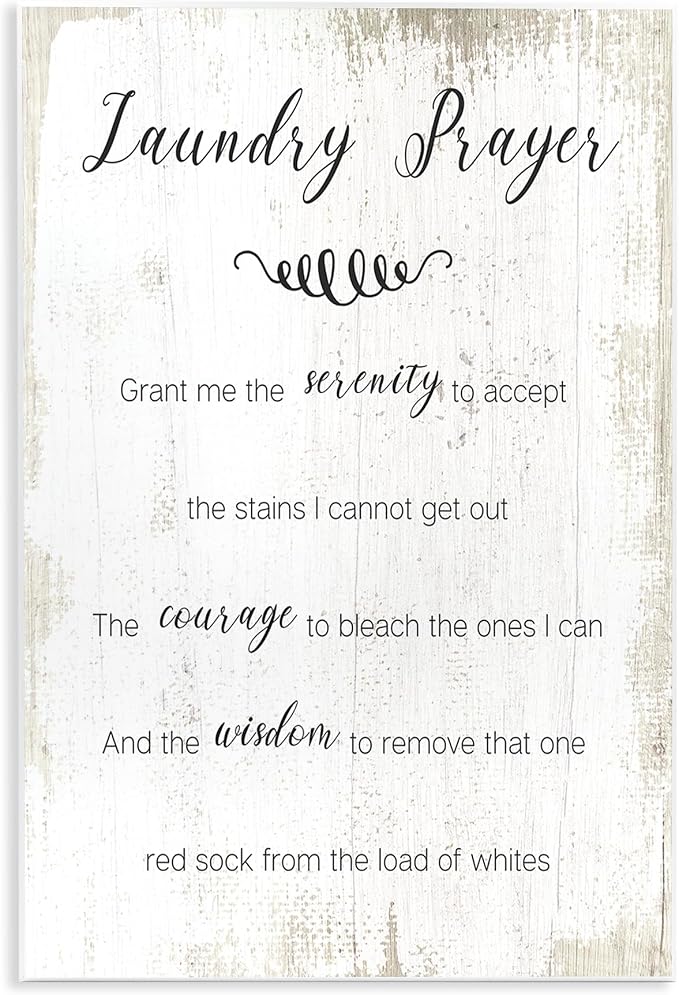 Stupell Industries 'Laundry Prayer for Serenity', Wall Plaque Art, 10 x 15 Inches, Easy to Hang and Sturdy, Made in USA, by Lil' Rue | Stupell Industries | 10 x 15 Inches, Easy to Hang and Sturdy, Made in USA, by Lil' Rue