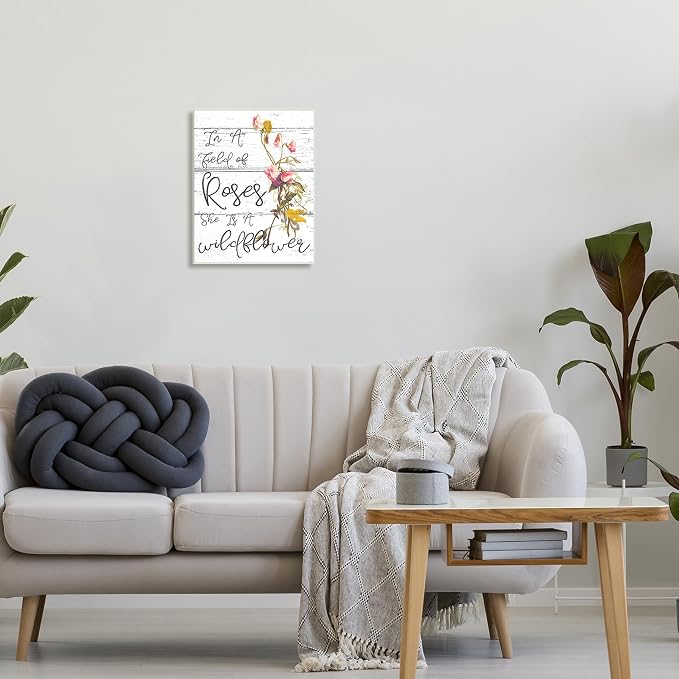 Wildflower Cursive, 13 x 19 Inch Mounted Print on Wall Plaque | Stupell Industries · By Lil' Rue · Ready to hang · Cottage and rustic charm · Made in USA