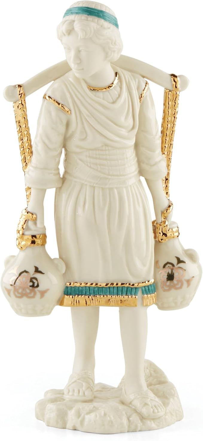 Lenox First Blessing Nativity Water Boy Christmas Figurine | ivory porcelain with 24k gold accents | 7.5 inch height | religious nativity scene collectible gift, holiday decor