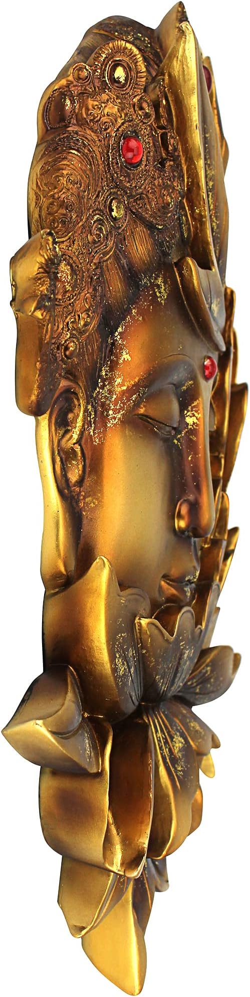 Design Toscano Enlightened Deities Wall Sculptures: Guan Yin, 12 Inch, Gold