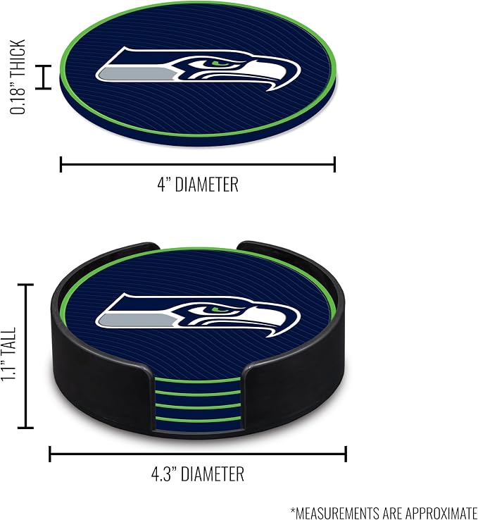 Rico Industries NFL Football Classic Favorites: PVC Coaster Set (4-Pack)