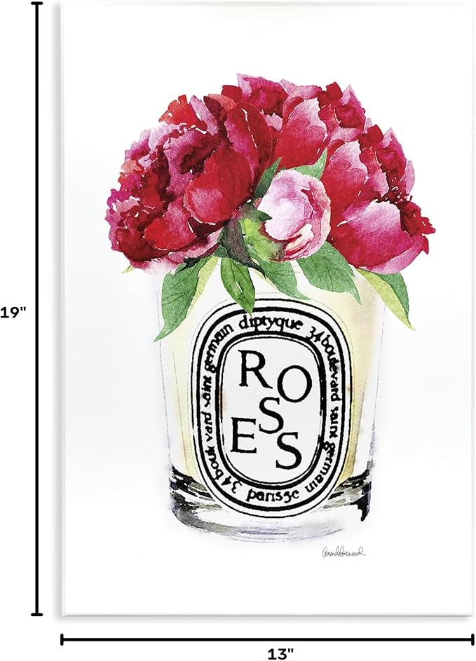 Fashion Designer Rose Glass, 13 x 19 Inch Mounted Print on Wall Plaque | Stupell Industries · By Amanda Greenwood · Ready to hang · Giftable floral accent · Made in USA