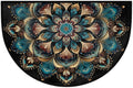 Boho Bohemia Colorful Half Round Door Mat Non-Slip Semi Circle Rug Washable Half Moon Floor Rug Absorbent Bathroom Area Rugs for Outdoor Indoor Fireplace Mat Entryway Kitchen Decor Rugs
