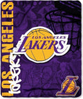 NORTHWEST NBA Los Angeles Lakers Fleece Throw Blanket, 50 x 60 Inches, Hard Knocks Design, Soft and Comfortable Fan Blanket,(Pack of 8)