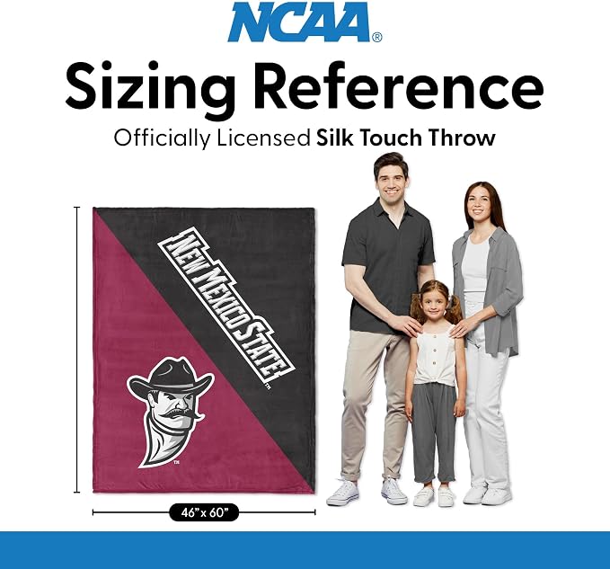 Northwest NCAA Silk Touch Throw Blanket, Ultra Soft Plush Polyester, Lightweight Warm Decorative Fan Gift, 46 x 60 in