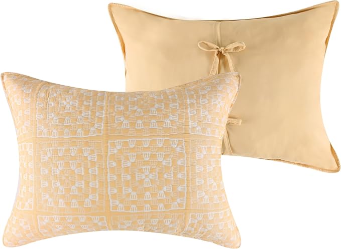 Greenland Home Fashions Granny Squares Vintage Matelassé Collection Coverlet Set, 3-Piece Full/Queen