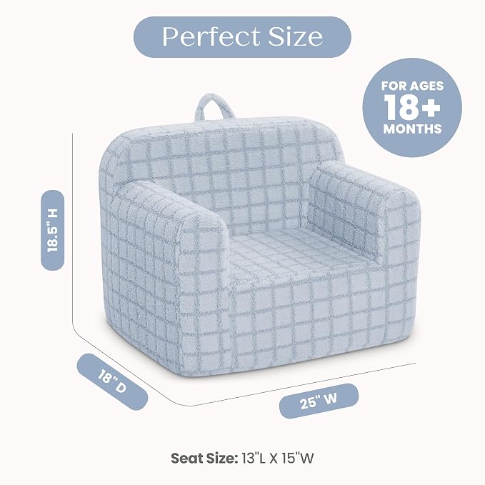 Delta Children Checkered Cozee Chair, Blue
