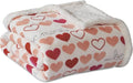 Elegant Comfort Luxury Valentine’s Day Sherpa Throw Blanket Ultra-Soft Cozy Velvet Pink Hearts Fleece Throw-Micromink Sherpa for Her, Wife, Girlfriend, Sherpa Reversible Blanket- Isabella