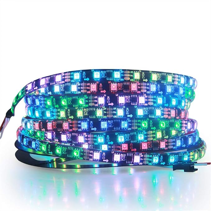 ALITOVE WS2811 RGB-IC Addressable LED Light Strip 16.4ft 300LEDs 12V LED Strip Lights Dream Color Programmable LED Pixel Rope Light Waterproof IP65 with 3M VHB Adhesive Back(No Adapter & Controller)