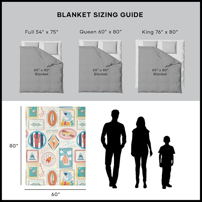 Northwest Jaws Post Stamps Silk Touch Throw Blanket 60x80 inches