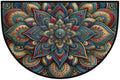 Lotu Half Round Door Mat Semi Moon Rug Fireplace Carpet Area Rugs | Blue Elegant Non Slip Absorbent Half Circle Mat Carpet for Indoor Outdoor Patio Kitchen Bathroom Entryway Home Decor