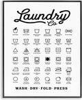 Stupell Industries 'Vintage Laundry Co Washing Chart Helpful Guide', Framed Giclee Art, Black, 24 x 30 Inches, Easy to Hang and Sturdy, Made in USA, by Lettered and Lined