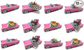 12 Classic Car Party Food Boxes with Wax Paper - 50's Pink Birthday Set