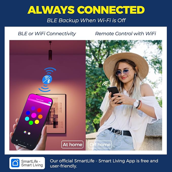 Lightinginside GU10 Smart Light Bulbs 50W Equivalent, 38°Beam Angle, Smart Bulb Works with Alexa/Google Home/SmartLife, 5W 420LM, RGBCW Bluetooth Spotlight Track Light, 2.4G WiFi, ETL Listed, 4PCS | Work with Alexa/Google Home/SmartLife, 5W 420LM Spotl...