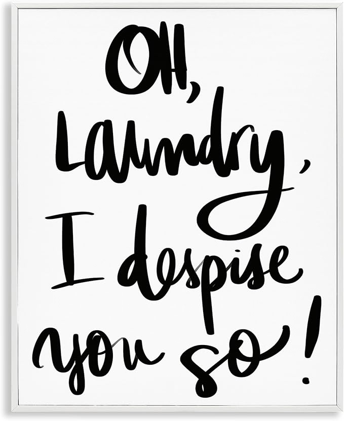 Stupell Industries 'Laundry I Despise You', Framed Giclee Art, White, 16 x 20 Inches, Easy to Hang and Sturdy, Made in USA, by SD Graphics Studio | Stupell Industries | White, 16 x 20 Inches, Easy to Hang and Sturdy, Made in USA, by SD Graphics Studio