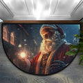 cfpolar Christmas Winter Santa Claus Half Round Door Mat Indoor Entrance Half Circle Area Rug Semi Circular Door Mat Half Moon Rug for Floor Bathroom Living Room Bedroom Kitchen Fireplace 24"x36"