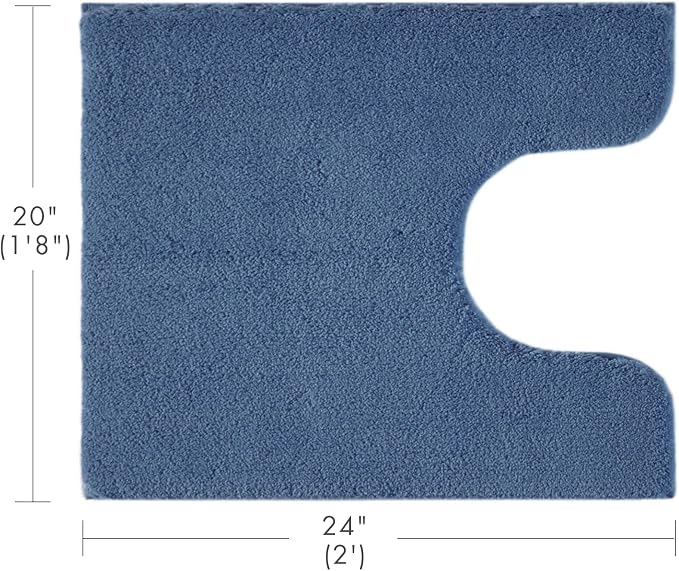 Madison Park Signature Marshmallow Bathroom Rug Non Slip, Luxrurious Plush Bath Mat, Absorbent, Quick Dry, Spa Design Bath Room Décor, 20x24, Navy | Non slip Backing, Spa Quality Luxurious Plush Bath Rug for Bathroom, Quick Dry, OEKO TEX, U Shaped